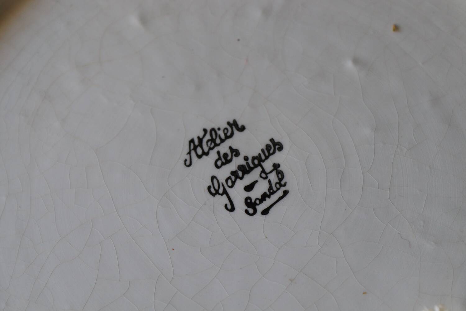 Large gingham ceramic dish