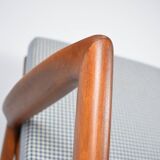 Fauteuil scandinave original Stefan, entièrement restauré, icône des années 1960, pied de poule