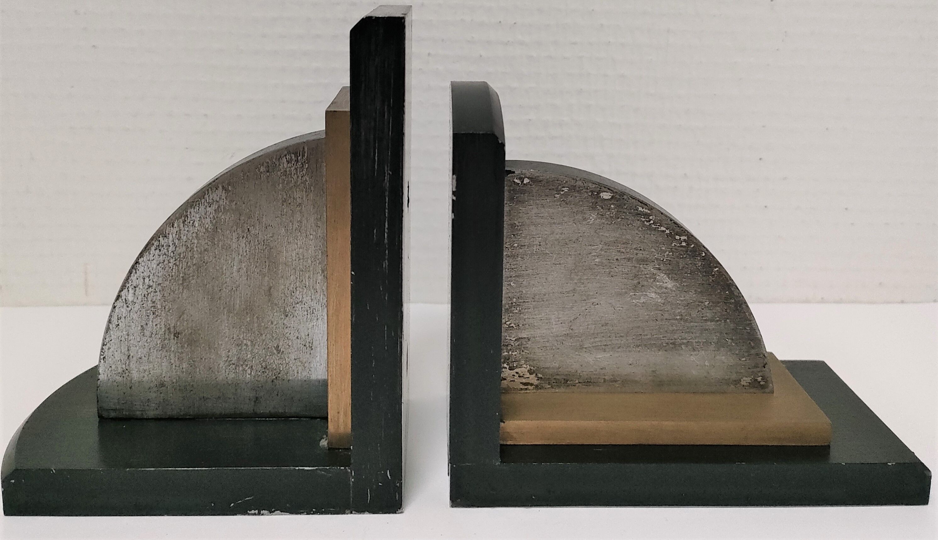Pair of patinated steel bookends Art Deco style