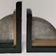 Pair of patinated steel bookends Art Deco style