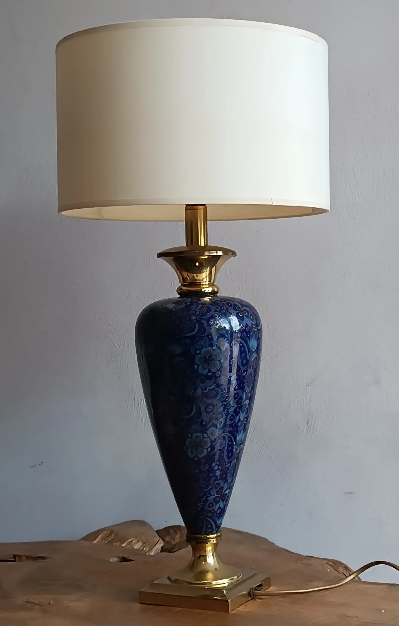 LE DAUPHIN lamp in vintage ceramic and brass