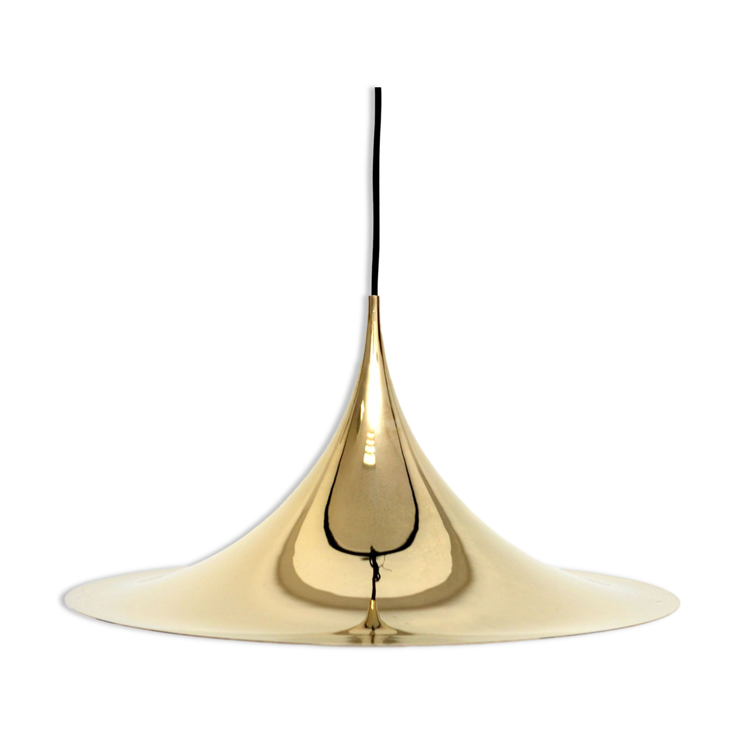 Semi pendant lamp in Brass, Denmark 1970s