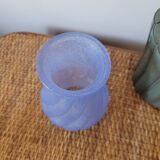 Petit vase à bulbes bleu granité