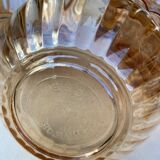 8 orange iridescent glass cups