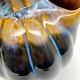 Pitcher Vintage jug in brown and blue ceramic in the shape of a melon