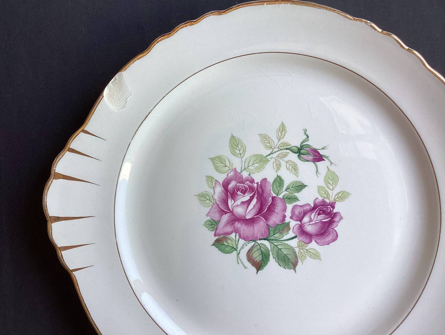 Set of 12 Moulin des Loups dessert plates - vintage