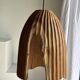 Large suspension or lampshade in organic natural teak, tubular H40 D30.