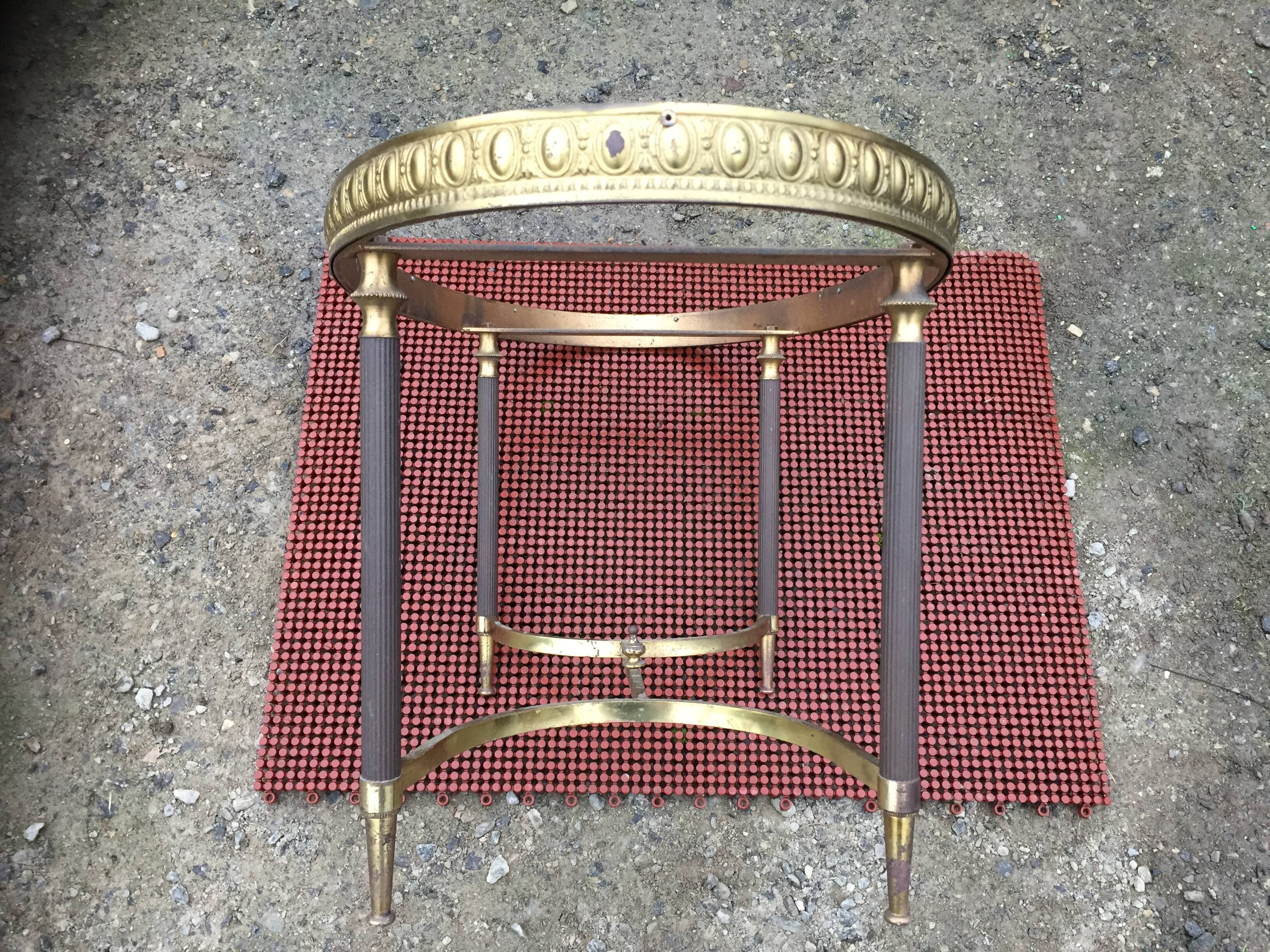 Vintage brass coffee table and oval alabaster top.