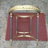 Vintage brass coffee table and oval alabaster top.