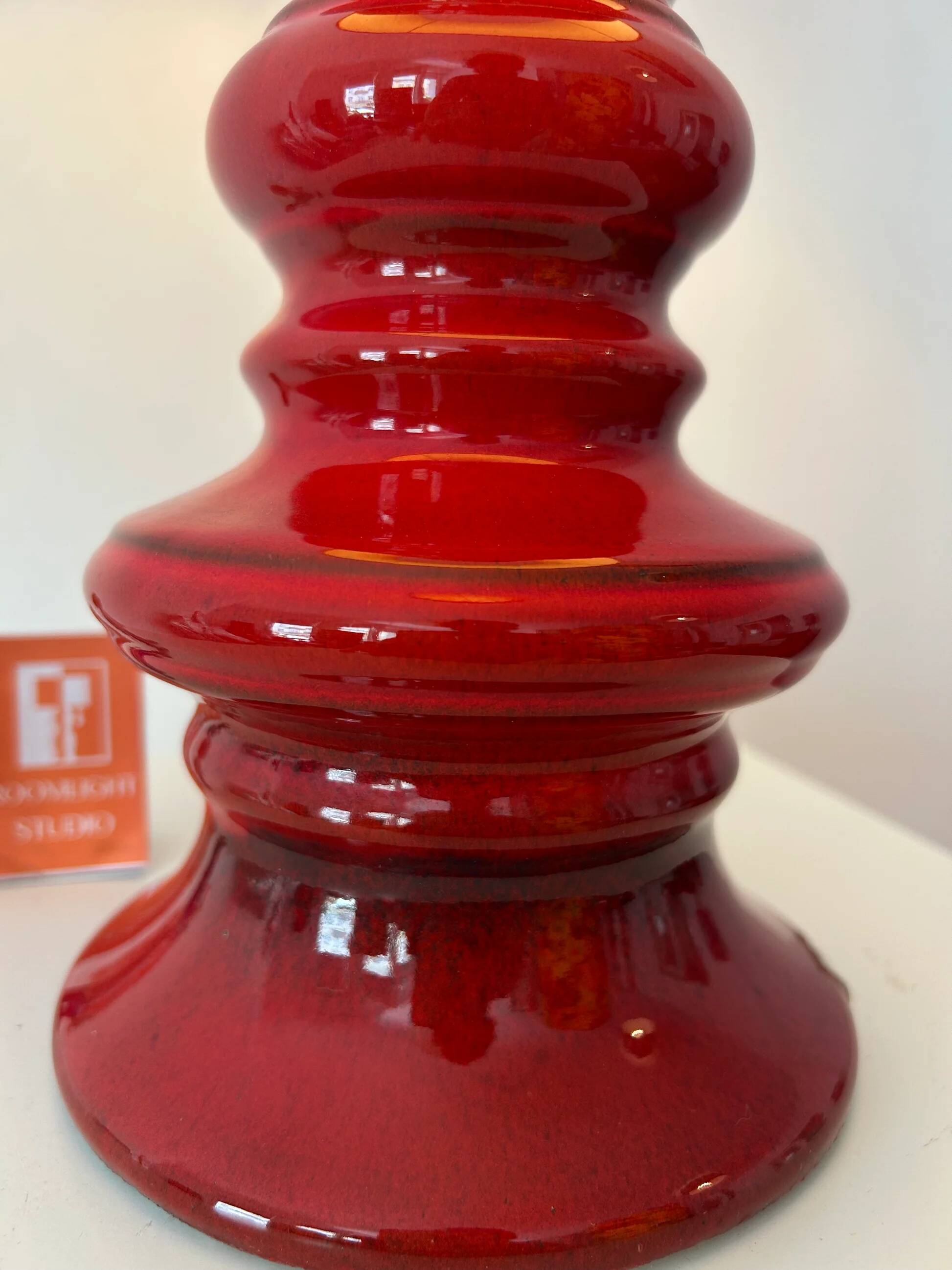 Tall Fat Lava Pagoda Floor Lamp - West German Pottery from the Space Age