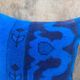 Asymmetric Blue Turkish Rug Pillow, 16x16 Square Wool Cushion Cover