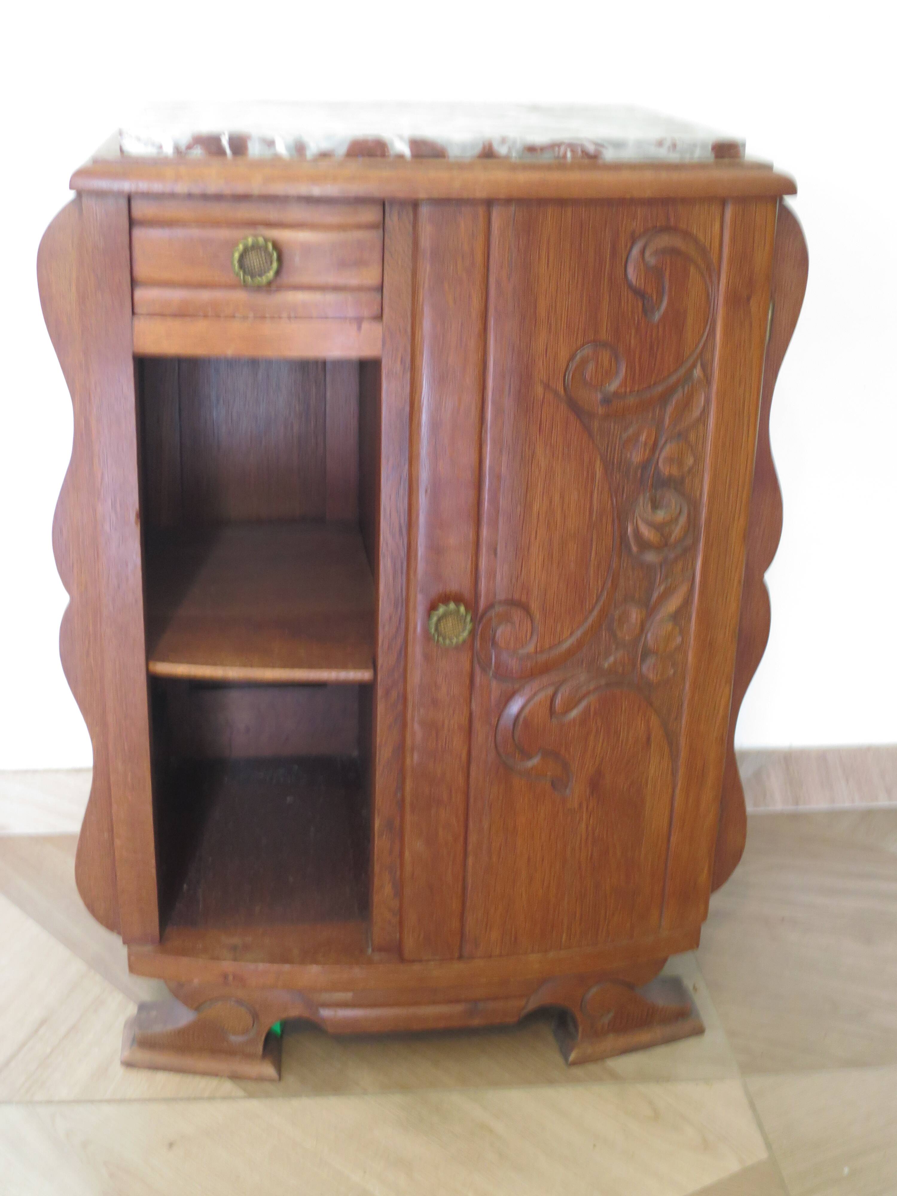 Bedside table - occasional furniture - Art Deco - 1 door - 1930s