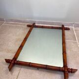 Miroir ancien en bois tourné
