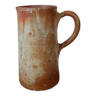 Glazed stoneware pitcher