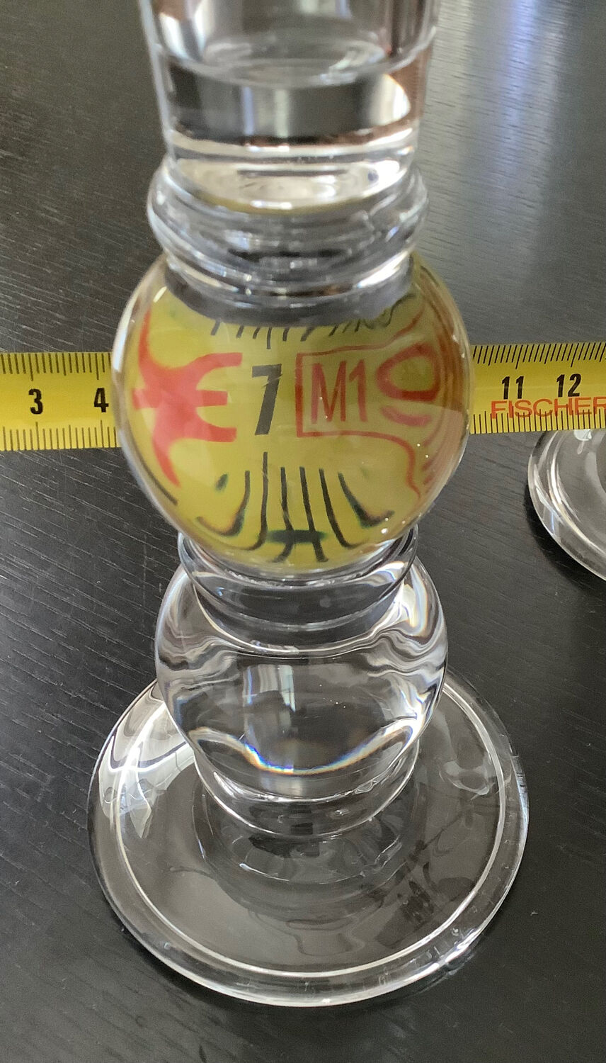 Pair of glass candlesticks