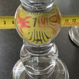 Pair of glass candlesticks