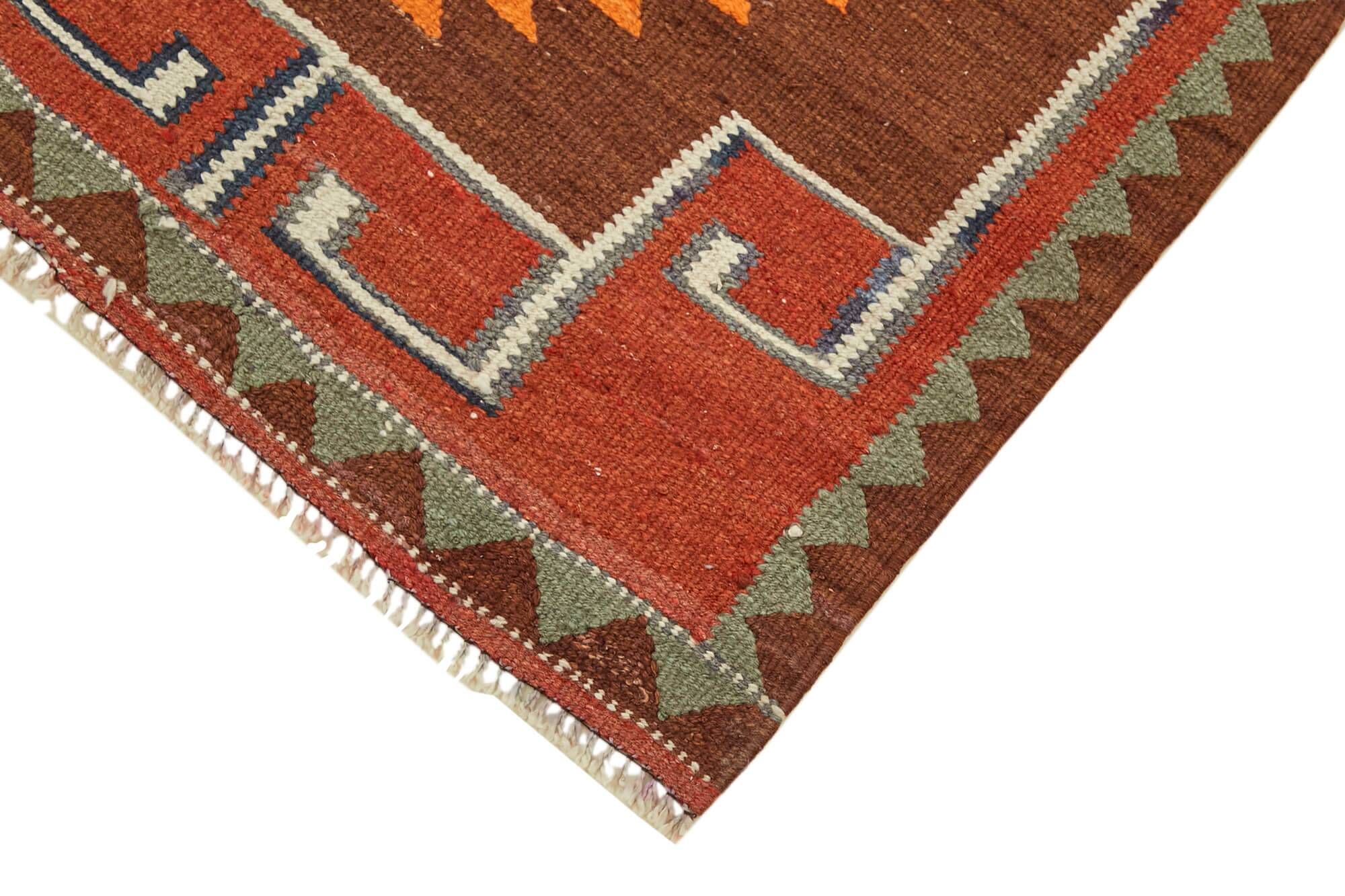 Turkish Handwoven Vintage Herki Kilim 90 cm x 318 cm