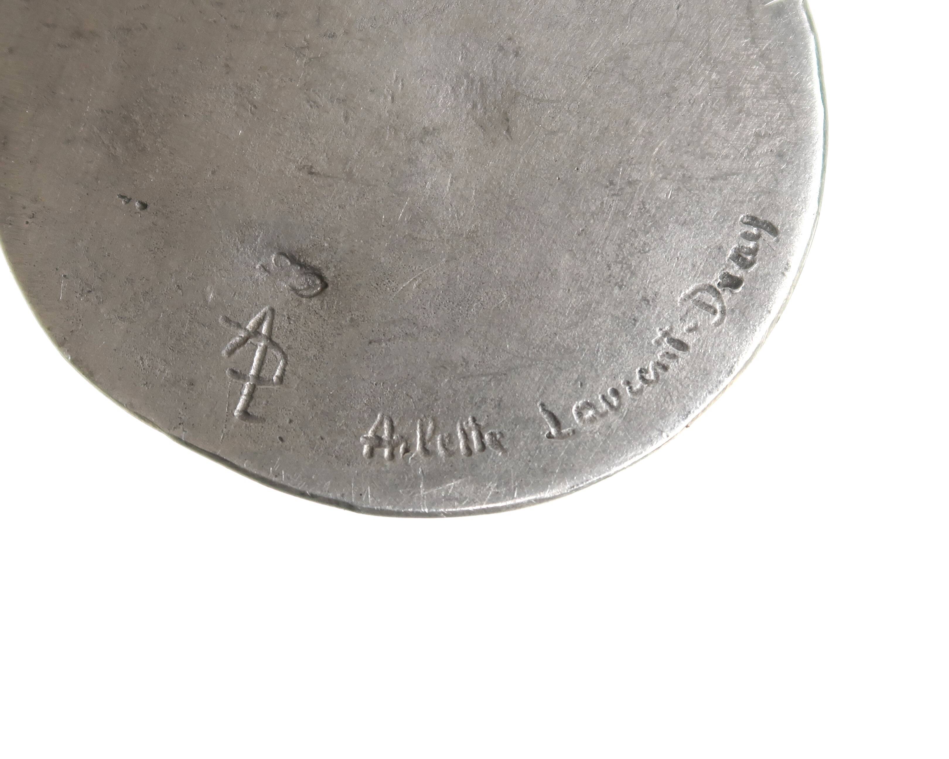 Religious pewter dove wall decor by Arlette Laurent Dray