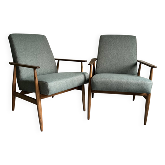 Vintage Mid-Century Armchairs: H.Lis 300-190 Restored Pair