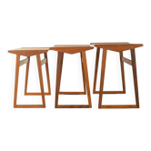 Tables gigognes classiques des années 1960, teck, ensemble de 3, Danemark