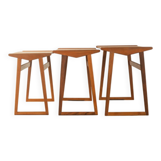 Classic nesting tables from the 1960s, teak, set of 3, Denmark
