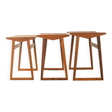 Classic nesting tables from the 1960s, teak, set of 3, Denmark