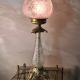Cut crystal and bronze lamp
