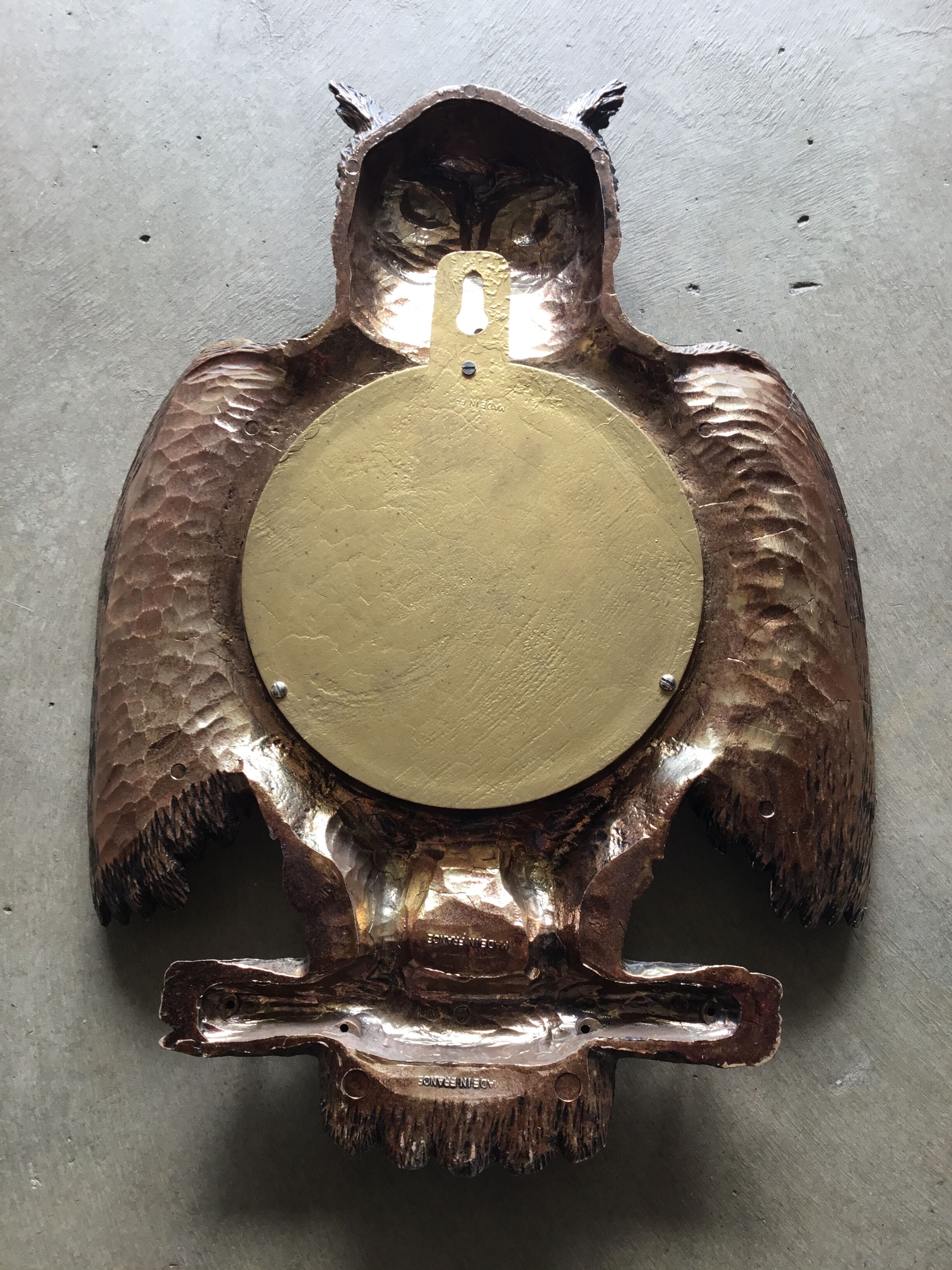 Bulging mirror or witch's eye - owl shape - vintage 1960
