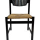 4 vintage dining room chairs with braided seat in wenge wood, 1970s