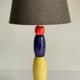ALABASTER STONE LAMP Blue, Yellow and Red 80s