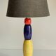 ALABASTER STONE LAMP Blue, Yellow and Red 80s