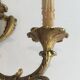 Pair of Louis XV style bronze wall sconces with 3 lights
