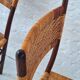 Four teak dining chairs with patinated cane after Gio Ponti, Italy 1960s