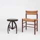 Industrial Black Metal Stool with Frame, France  1920s