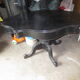Napoleon style table restored and patinated in antique black with a drawer