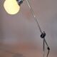Chrome and white opaline pendulum lamp, 1970.