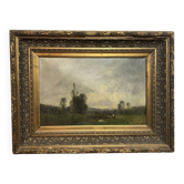 Huile sur toile, paysage de Karl Ben,  XIXe
