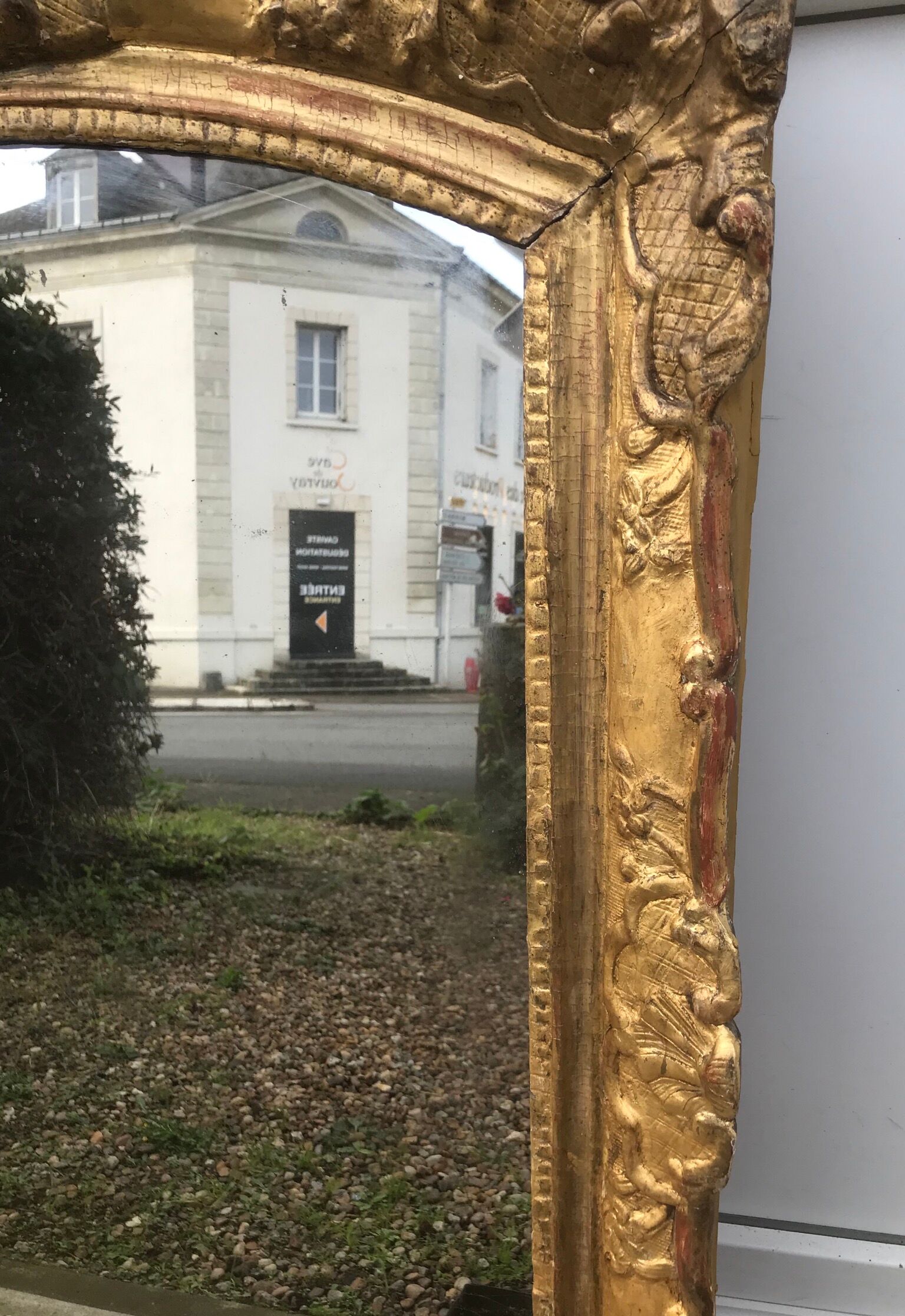 Golden gold leaf mirror, 18th, 101x69cm