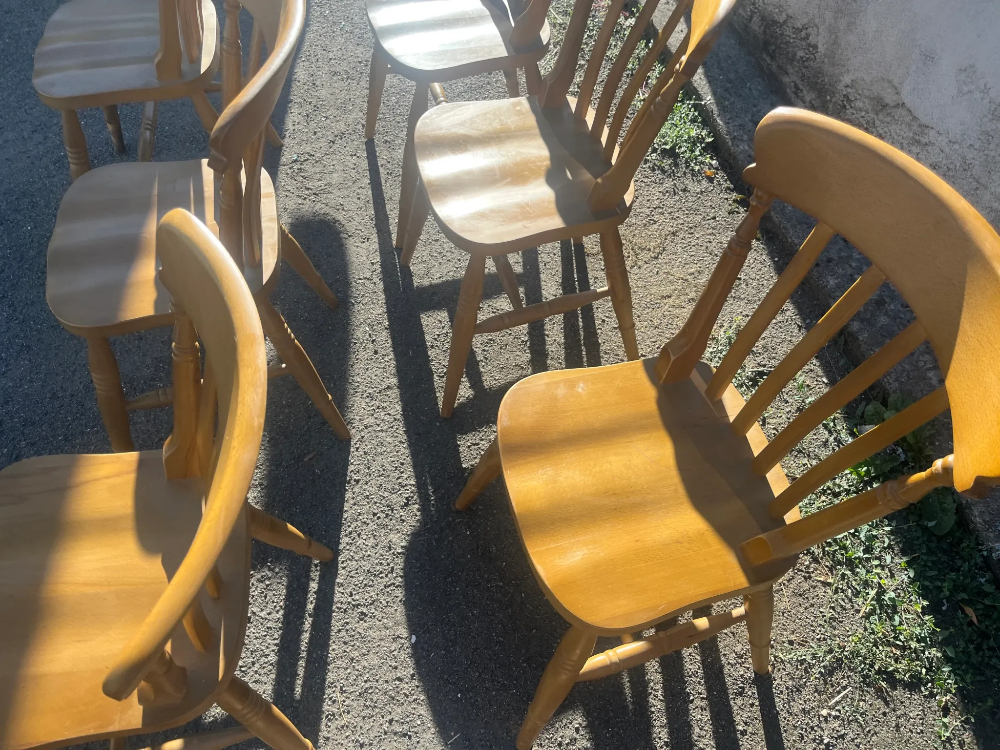 Set of 6 Interior's chairs in solid pine – Honey colour