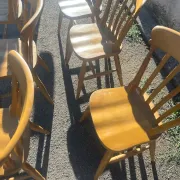 Set of 6 Interior's chairs in solid pine – Honey colour
