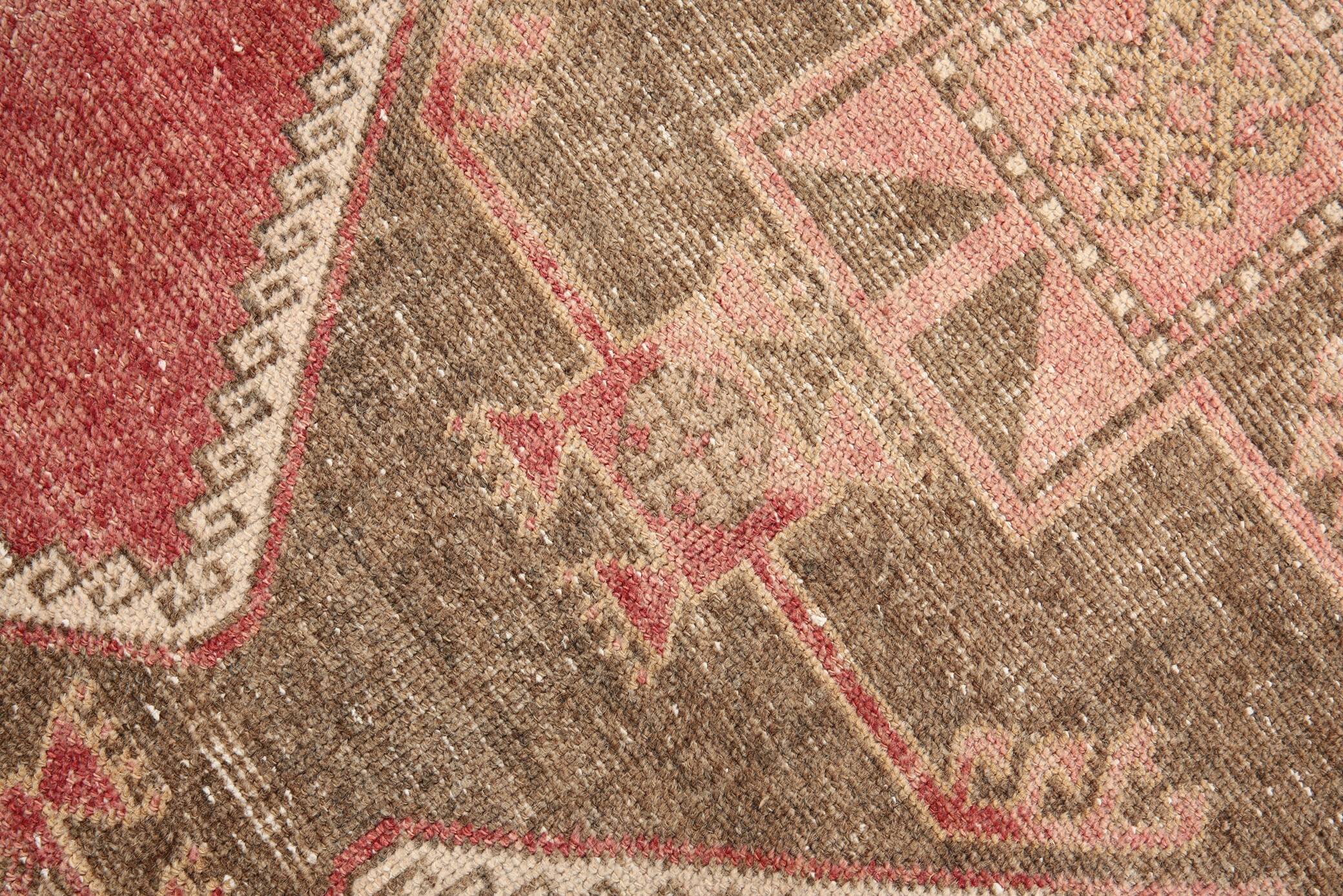 3x13 Vintage Red & Brown Classic Persian Runner Rug, 92x408Cm