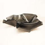Monumental Laurel Fyfe Black Glass Sculptural Coffee Table American Handkerchief