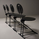 Set of 4 Italian folding chairs from the 1980s