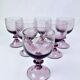 Set of 6 purple crystal wine glasses from the 70s/80s.