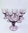Set of 6 purple crystal wine glasses from the 70s/80s.