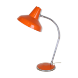 Orange and chrome metal desk lamp