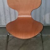 Ant chair design ETNE, wood and chrome metal