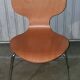 Chaise design fourmi ETNE, bois et métal chromé