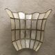 Set of two vintage mother-of-pearl and brass wall lamps