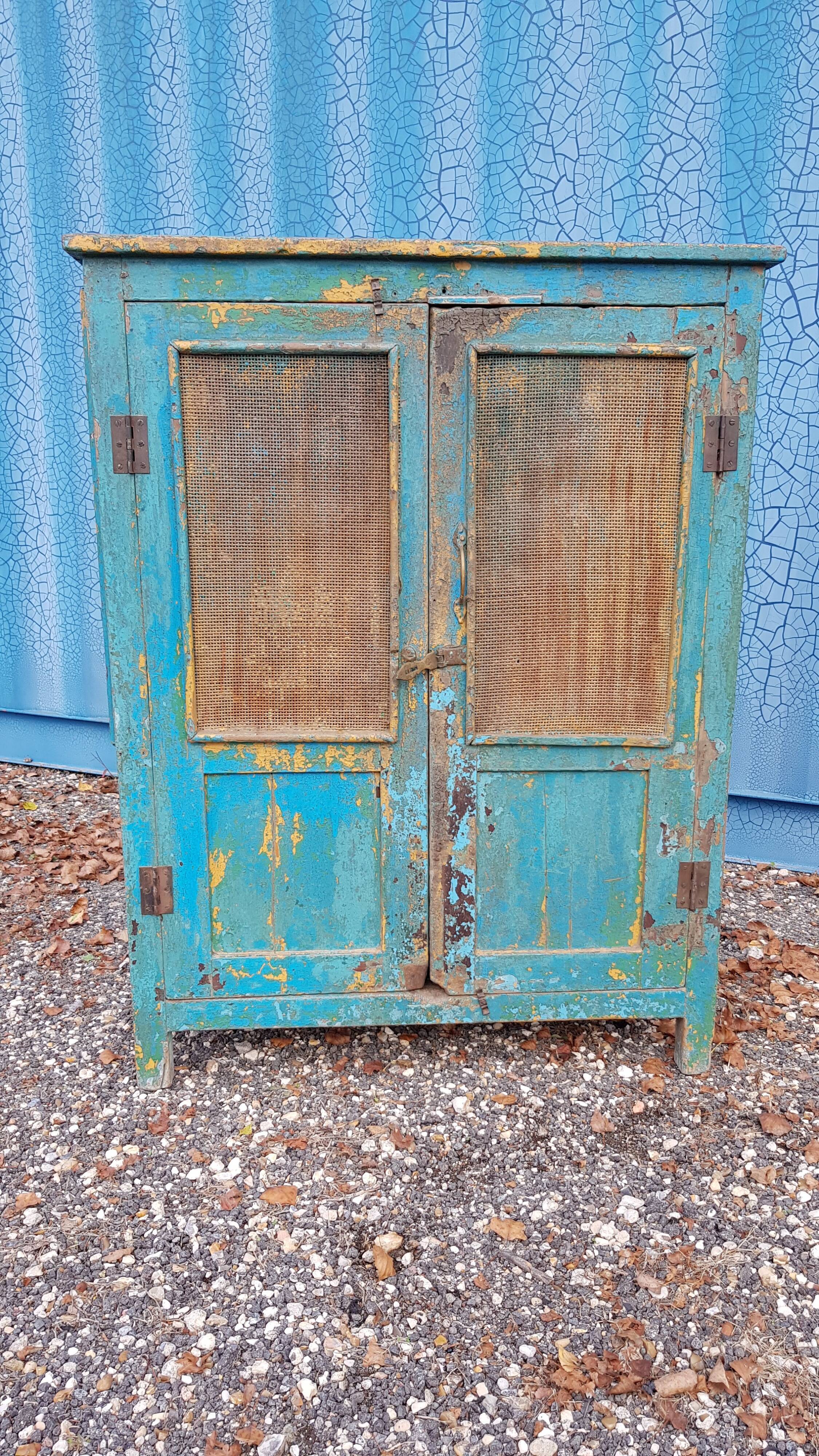 Old Burmese tek pantry with 6 mesh panels